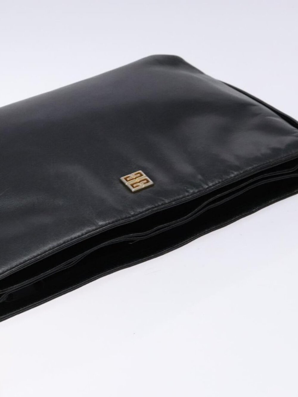 Authentic GIVENCHY Shoulder Bag Leather Black Gold - Picture 13 of 16